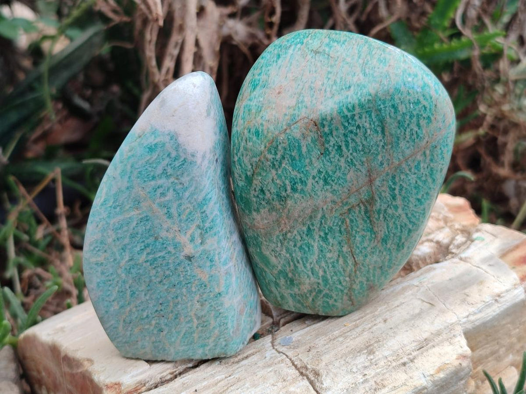 Polished Amazonite Standing Free Forms x 7 From Madagascar