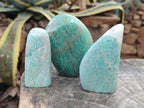 Polished Amazonite Standing Free Forms x 7 From Madagascar