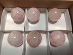 Polished Gemmy Star Rose Quartz Spheres x 6 From Madagascar