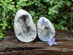 Polished Blue Celestite Eggs x 2 From Sakoany, Madagascar
