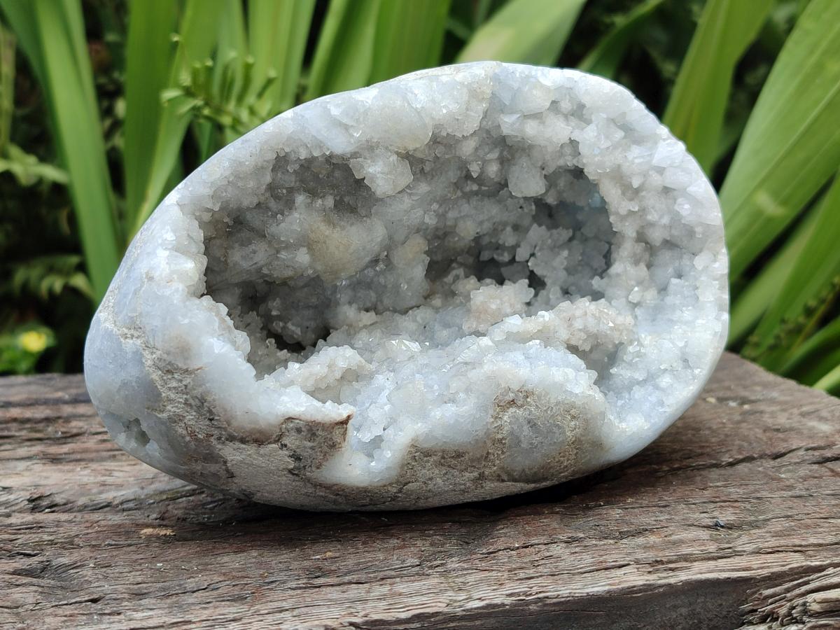 Polished Blue Celestite Eggs x 2 From Sakoany, Madagascar