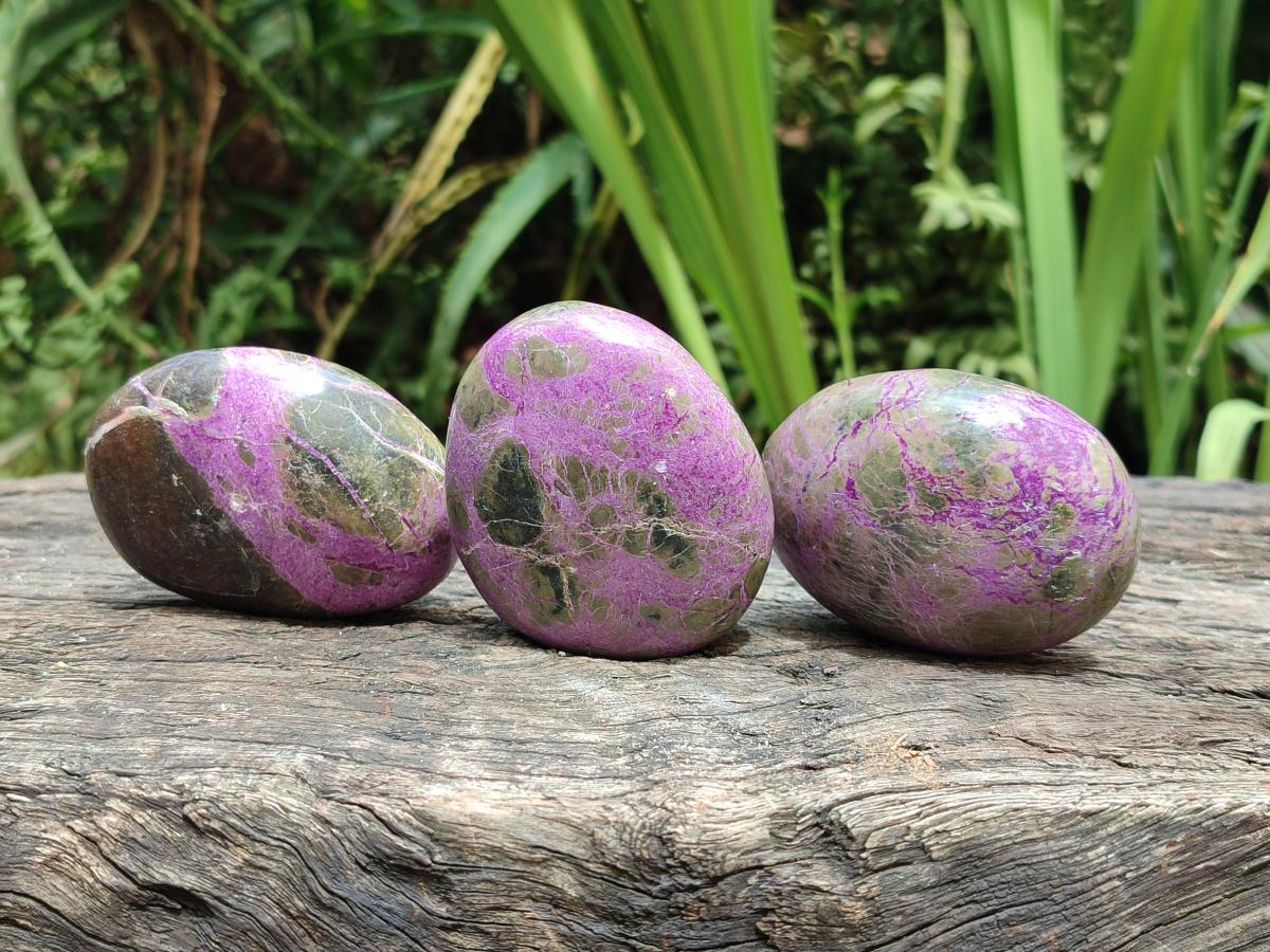 Polished Stichtite Free Forms x 12 From Barberton, South Africa