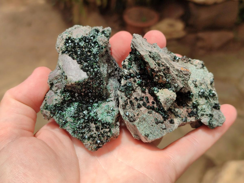 Natural Libethenite Crystals on Dolomite Matrix Specimens x 6 From Shituru, Congo - Toprock Gemstones and Minerals 