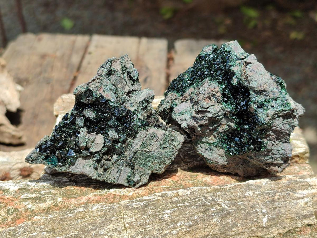 Natural Libethenite Crystals on Dolomite Matrix Specimens x 6 From Shituru, Congo - Toprock Gemstones and Minerals 