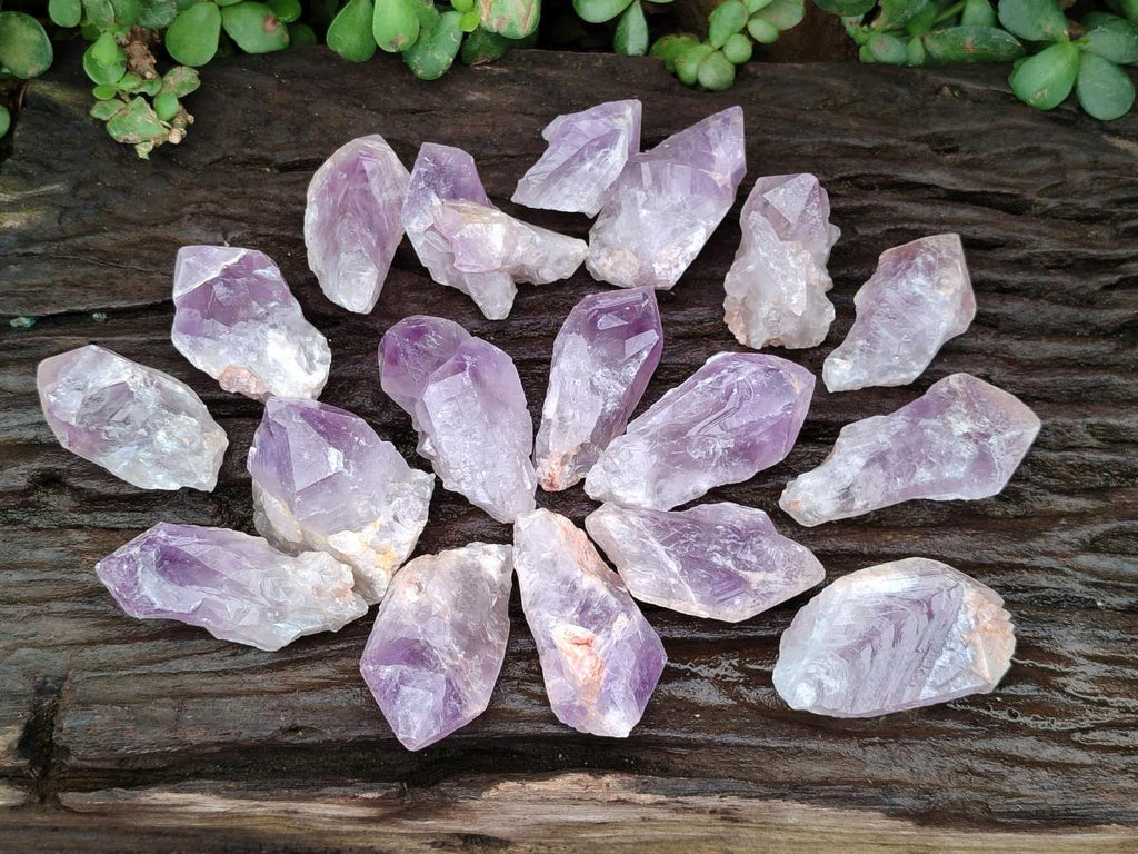 Natural Jacaranda Amethyst Single Crystals x 35 From Mumbwa, Zambia