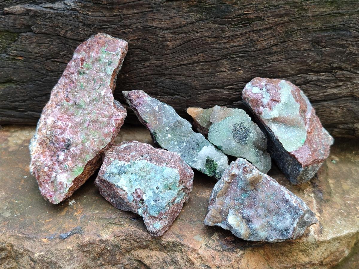 Natural Salrose with Chrysocolla, Cobaltian Dolomite and Malachite Specimens x 35 From Kakanda, Congo