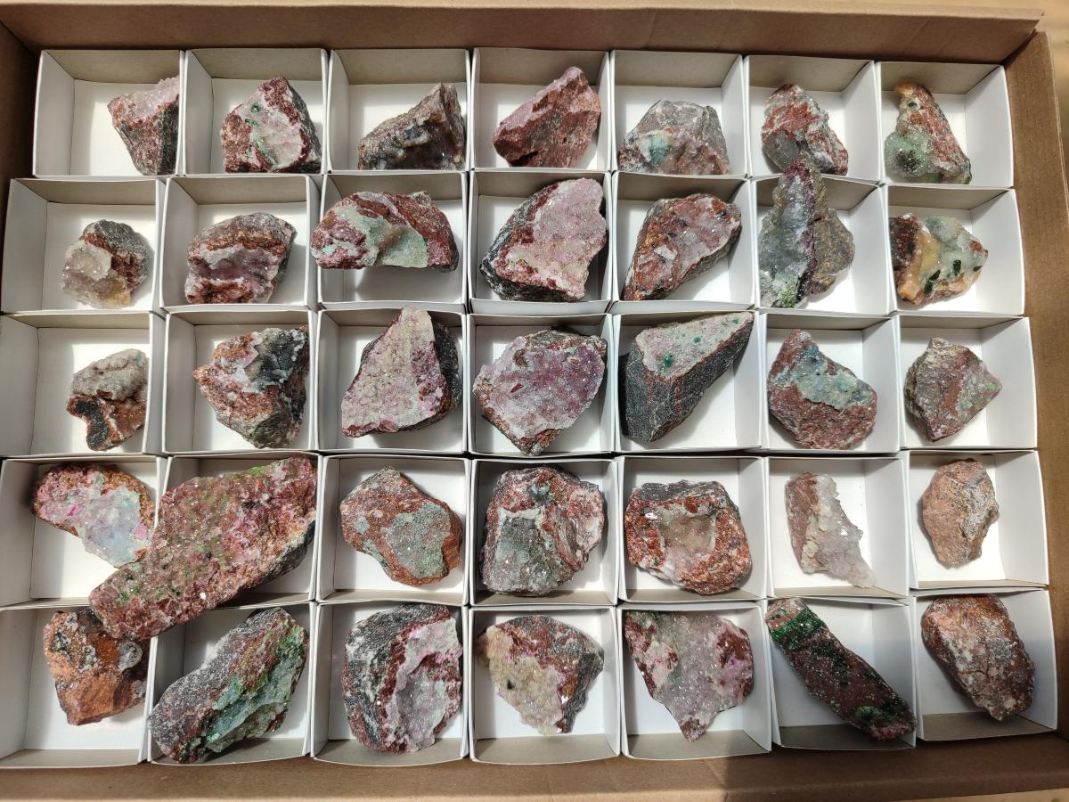 Natural Salrose with Chrysocolla, Cobaltian Dolomite and Malachite Specimens x 35 From Kakanda, Congo