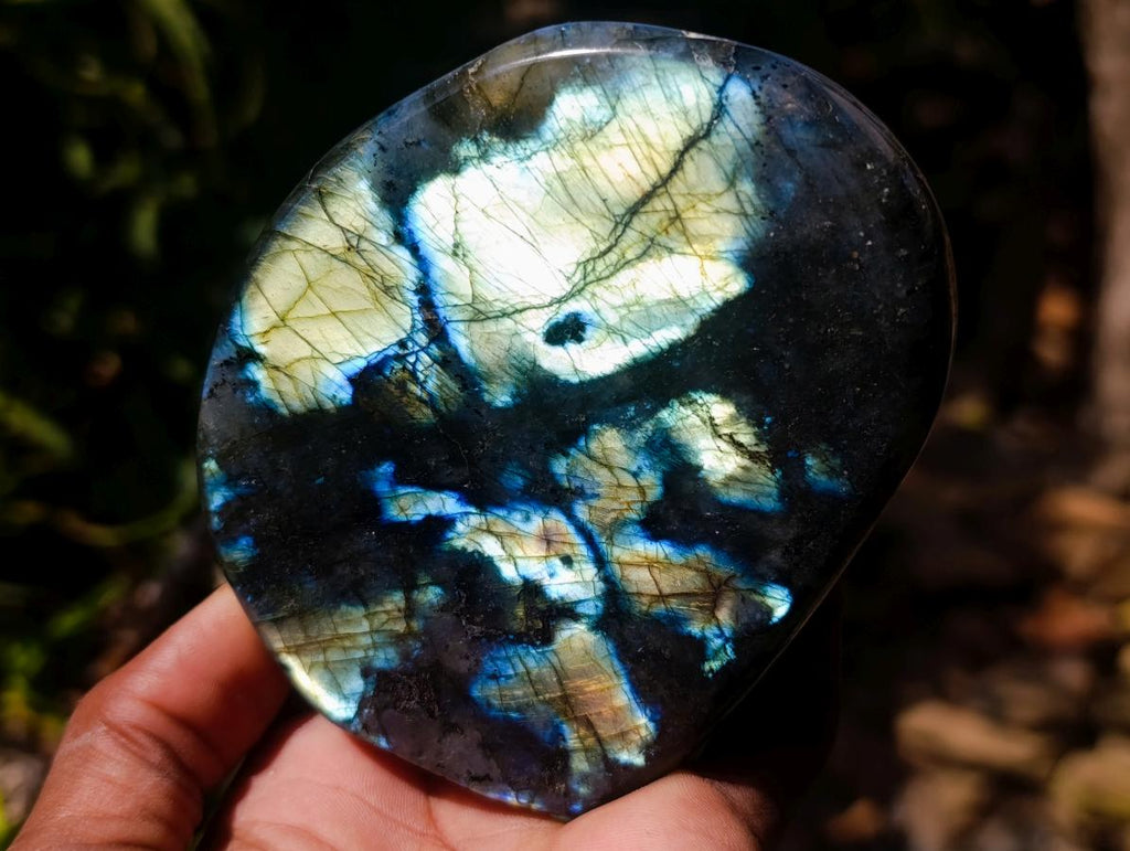 Polished Labradorite Standing Free Forms x 3 From Madagascar