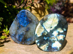 Polished Labradorite Standing Free Forms x 3 From Madagascar