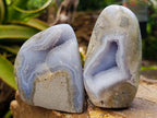 Polished Blue Lace Agate Standing Free Forms x 4 From Nsanje, Malawi