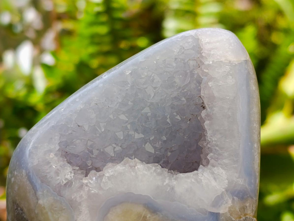 Polished Blue Lace Agate Standing Free Forms x 4 From Nsanje, Malawi