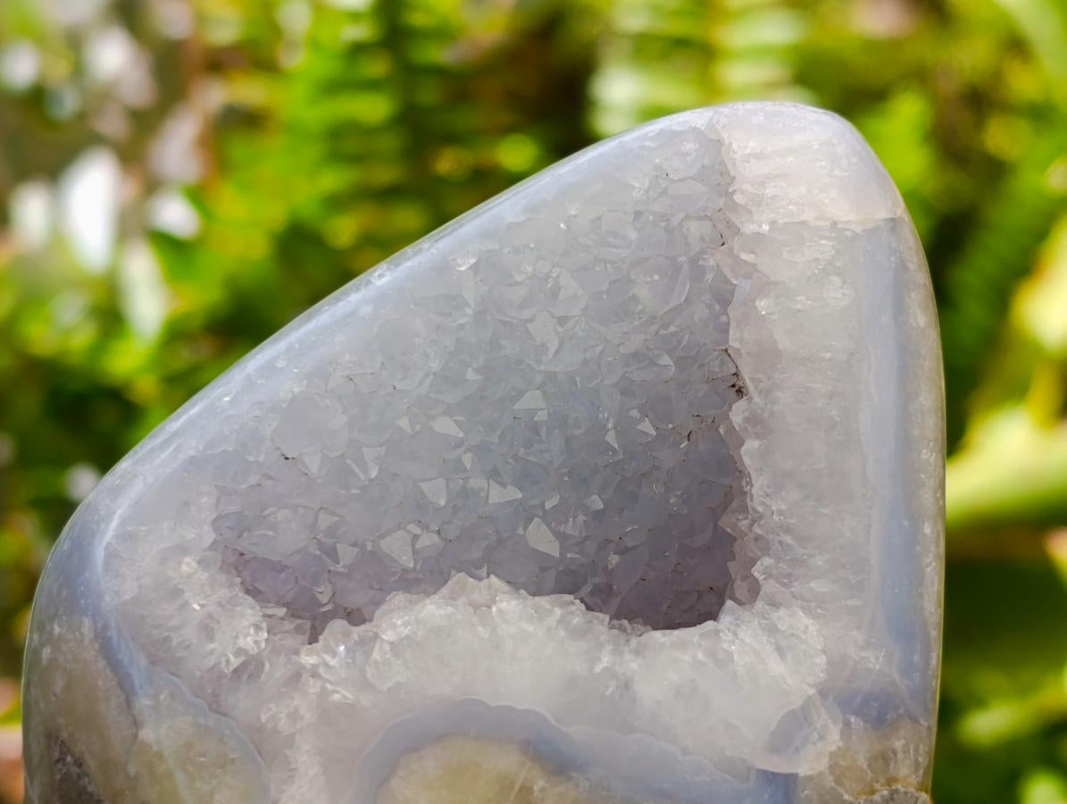 Polished Blue Lace Agate Standing Free Forms x 4 From Nsanje, Malawi
