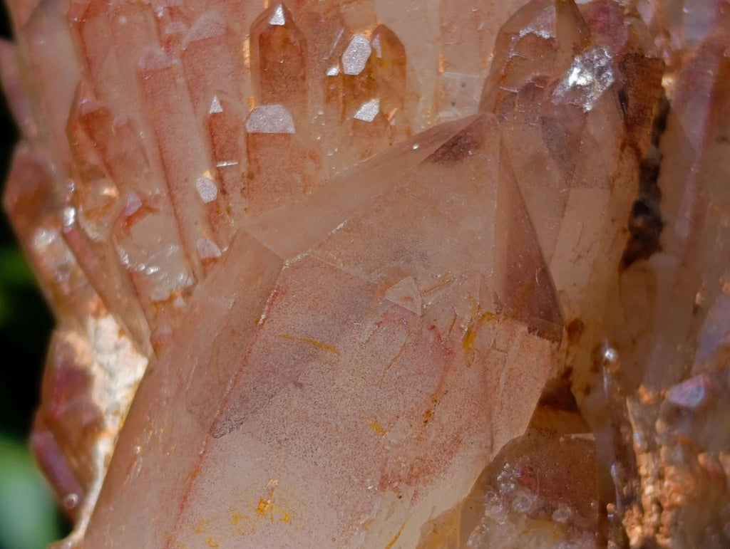Natural Red Hematoid Quartz Crystals and Clusters x 3 From Karoi, Zimbabwe