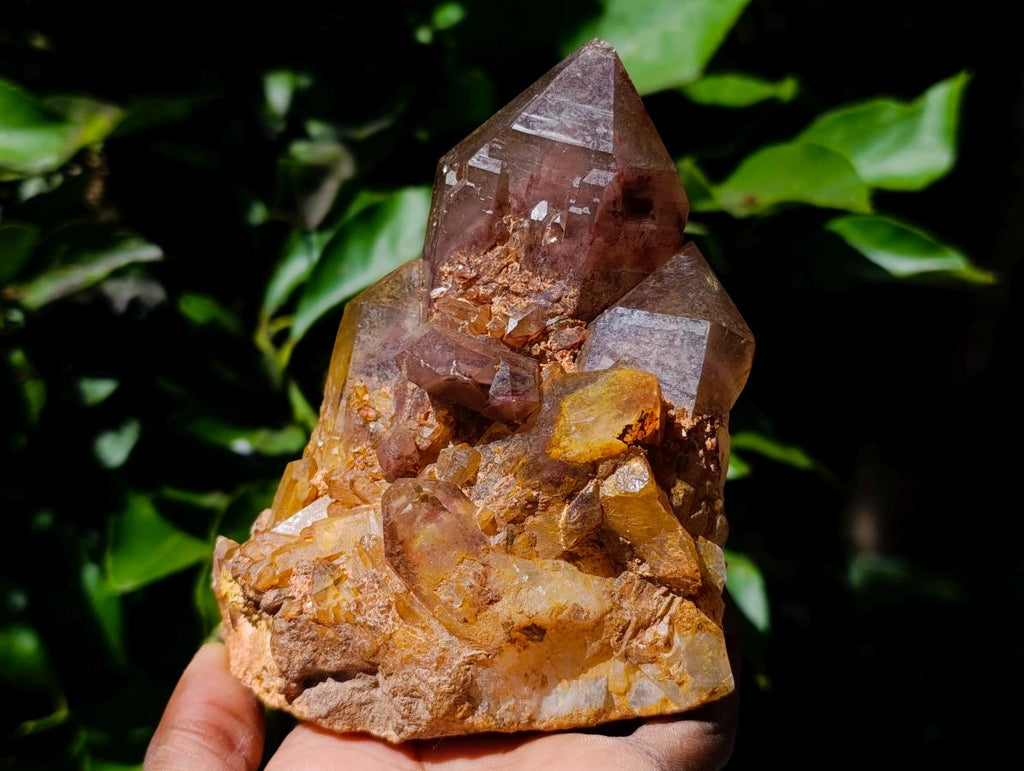 Natural Red Hematoid Quartz Crystals and Clusters x 3 From Karoi, Zimbabwe