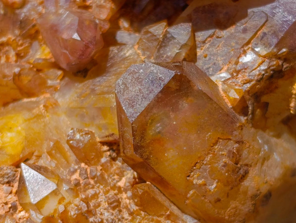 Natural Red Hematoid Quartz Crystals and Clusters x 3 From Karoi, Zimbabwe