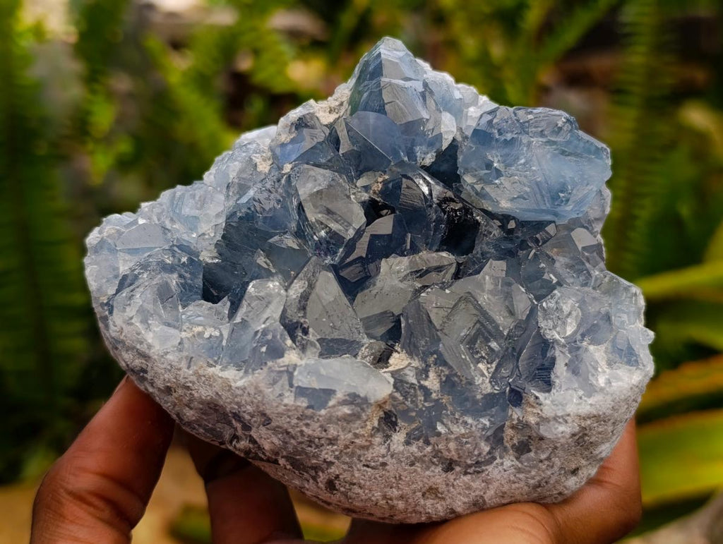 Natural Blue Celestite Cluster Specimens x 3 From Sakoany, Madagascar