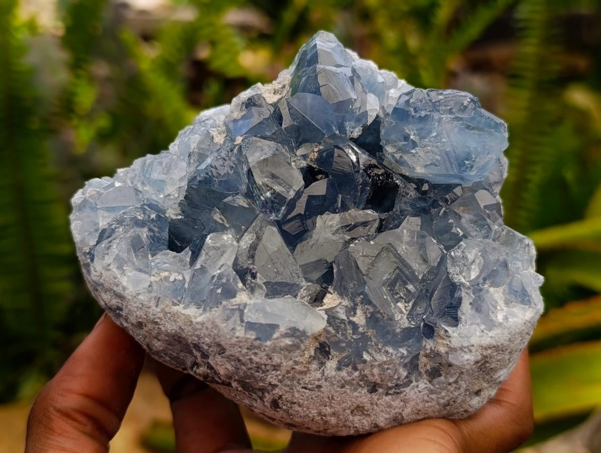 Natural Blue Celestite Cluster Specimens x 3 From Sakoany, Madagascar