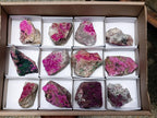 Natural Salrose Cobaltion Dolomite Specimens with Silky Malachite Crystals x 12 From Kakanda, Congo