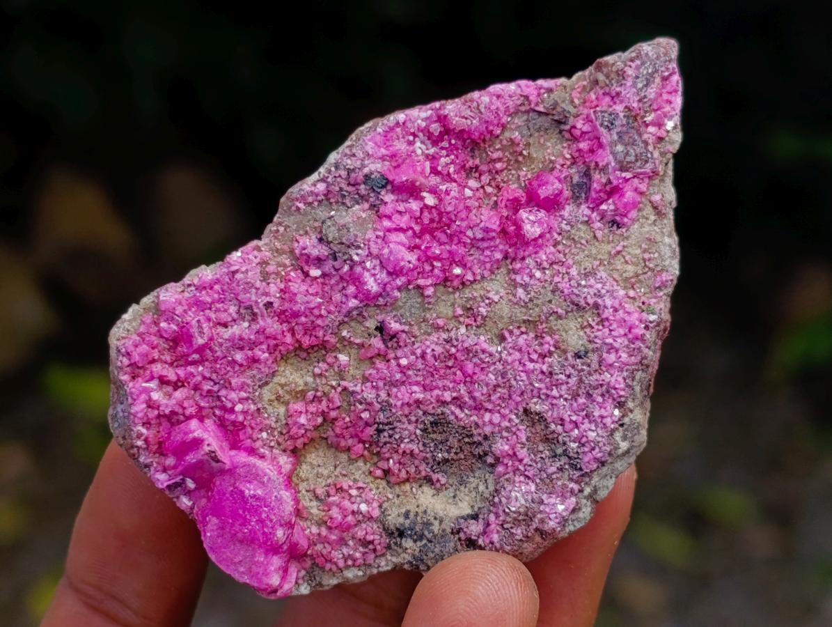 Natural Salrose Cobaltion Dolomite Specimens with Silky Malachite Crystals x 12 From Kakanda, Congo
