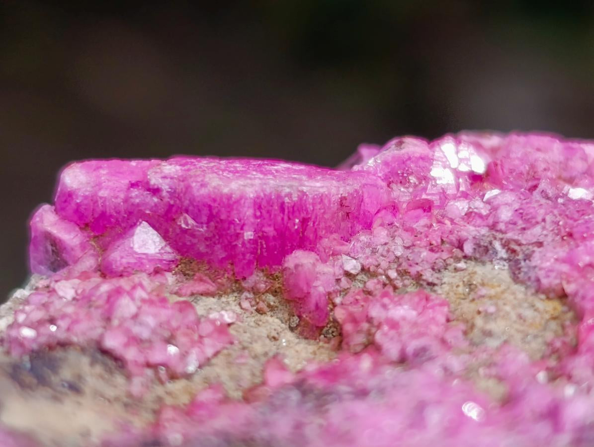 Natural Salrose Cobaltion Dolomite Specimens with Silky Malachite Crystals x 12 From Kakanda, Congo