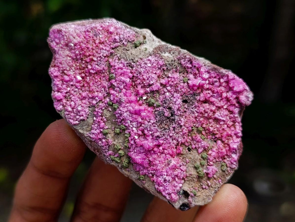 Natural Salrose Cobaltion Dolomite Specimens with Silky Malachite Crystals x 12 From Kakanda, Congo