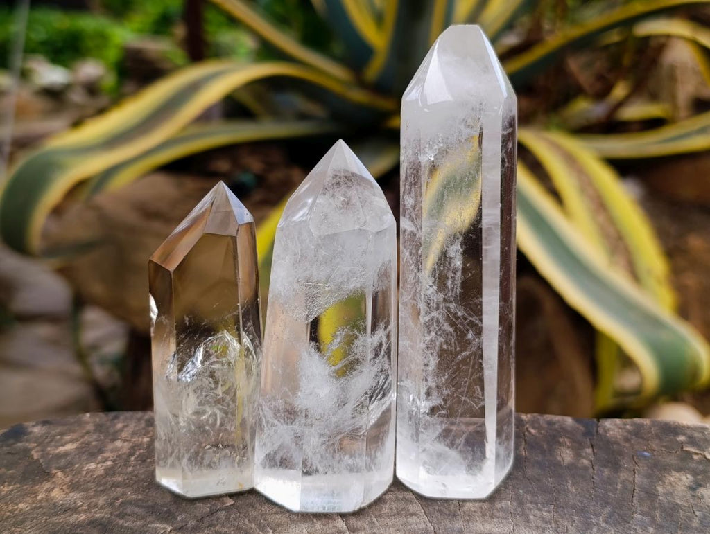 Polished Clear and Smokey Quartz Crystals x 21 From Madagascar