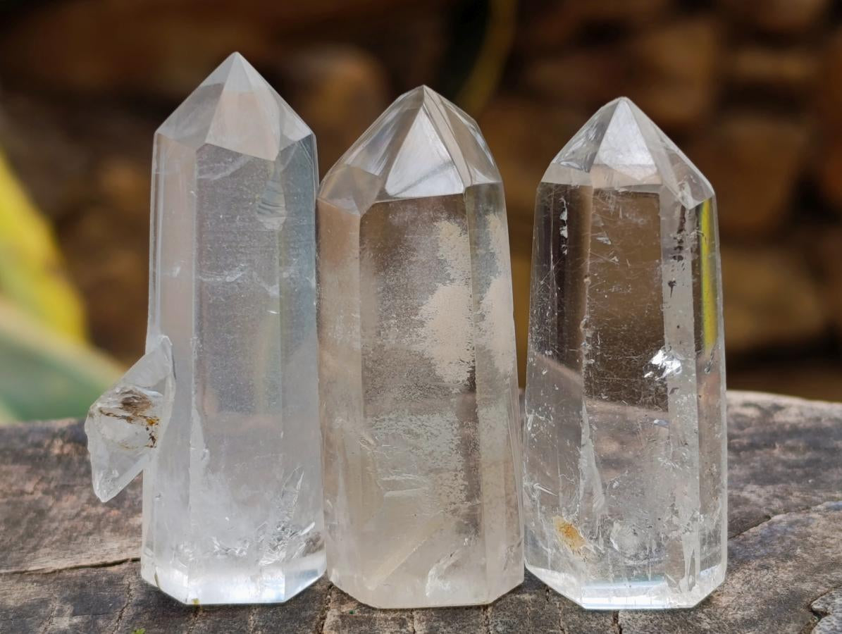 Polished Clear and Smokey Quartz Crystals x 21 From Madagascar
