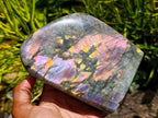 Polished Large Rare Purple Sunset Flash Labradorite Standing Free Form x 1 From Madagascar