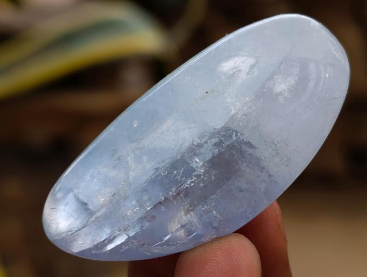 Polished Blue Celestite Galets x 70 From Sakoany, Madagascar