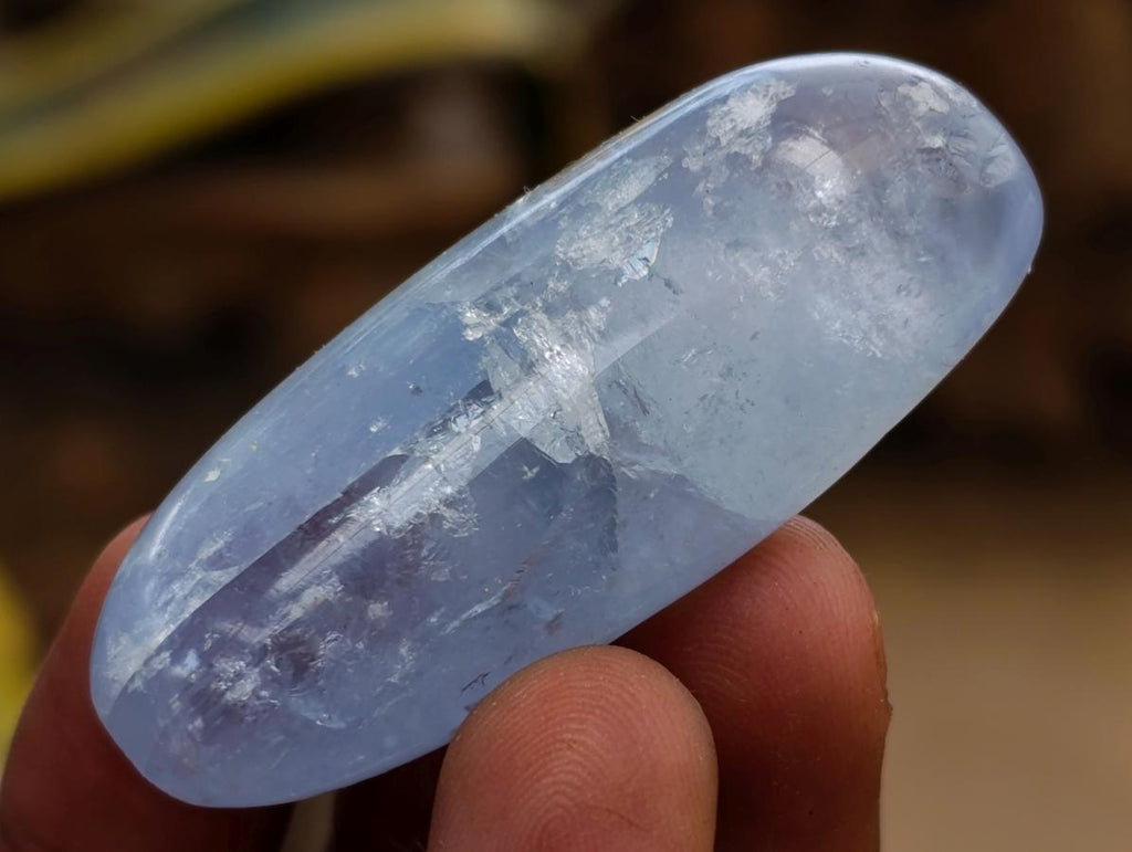 Polished Blue Celestite Galets x 70 From Sakoany, Madagascar