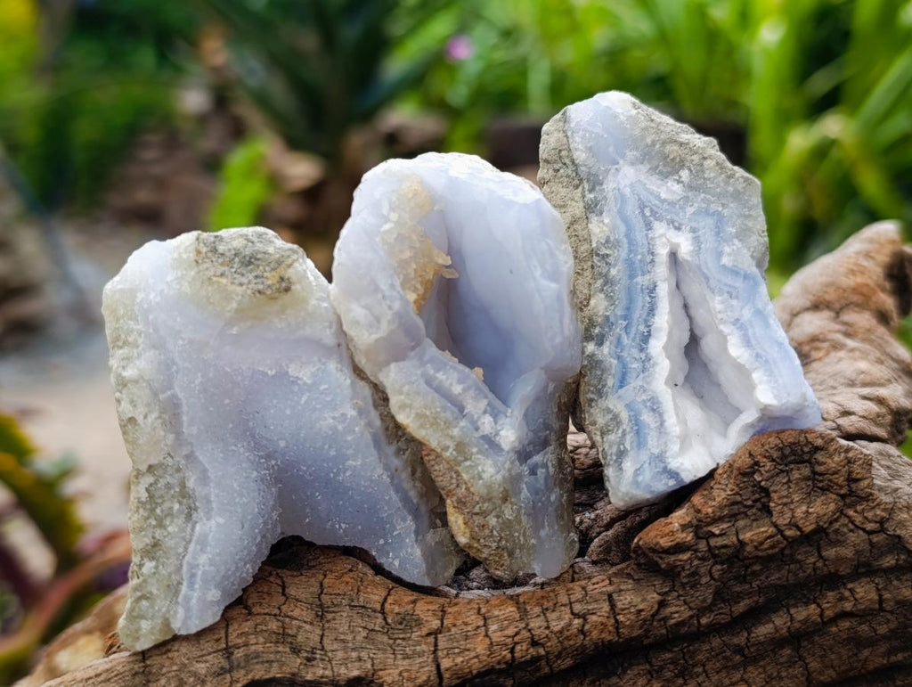 Natural Blue Lace Agate Geodes and Clusters Specimens x 24 From Nsanje, Malawi - Toprock Gemstones and Minerals 