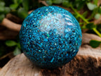 Hand Made Conglomerate Chrysocolla Spheres With Azurite And Malachite x 2 From Congo