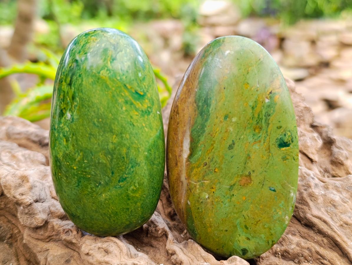 Polished Verdite Palm Stones x 12 From Zimbabwe - Toprock Gemstones and Minerals 