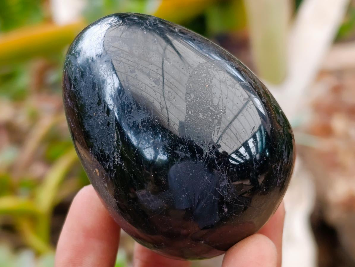 Polished Black Tourmaline Eggs x 6 From Madagascar