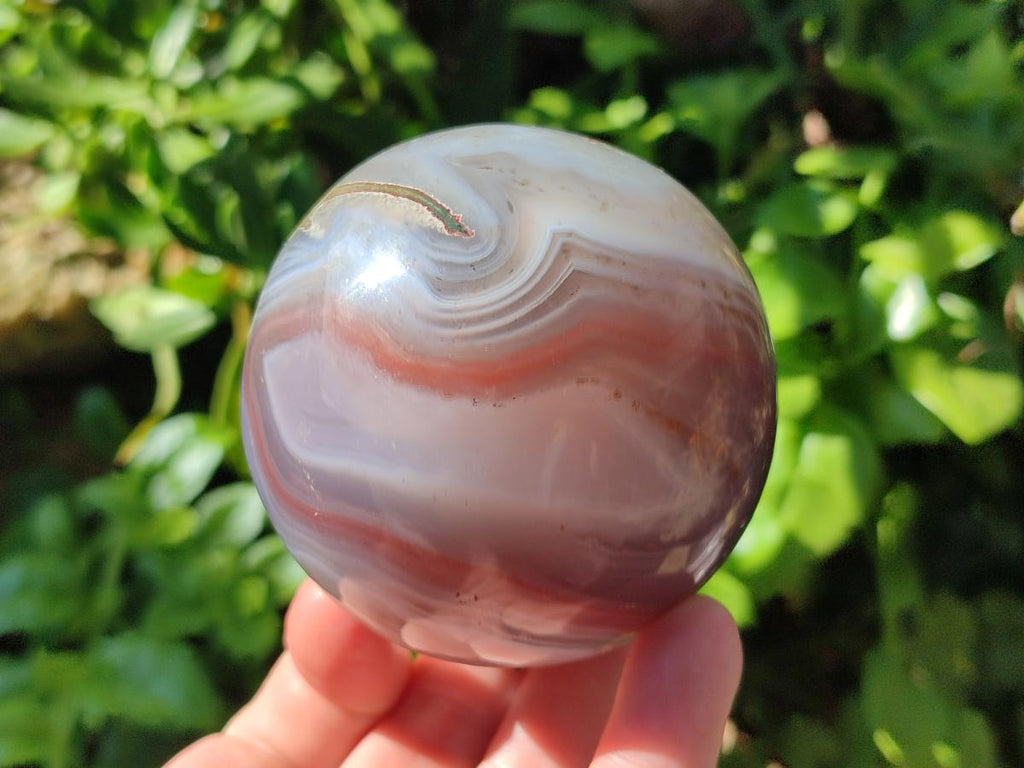 Polished Red Shashe River Banded Agate Spheres x 4 From Shashe River, Zimbabwe