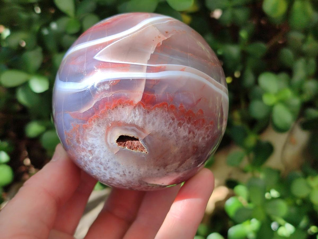 Polished Red Shashe River Banded Agate Spheres x 4 From Shashe River, Zimbabwe