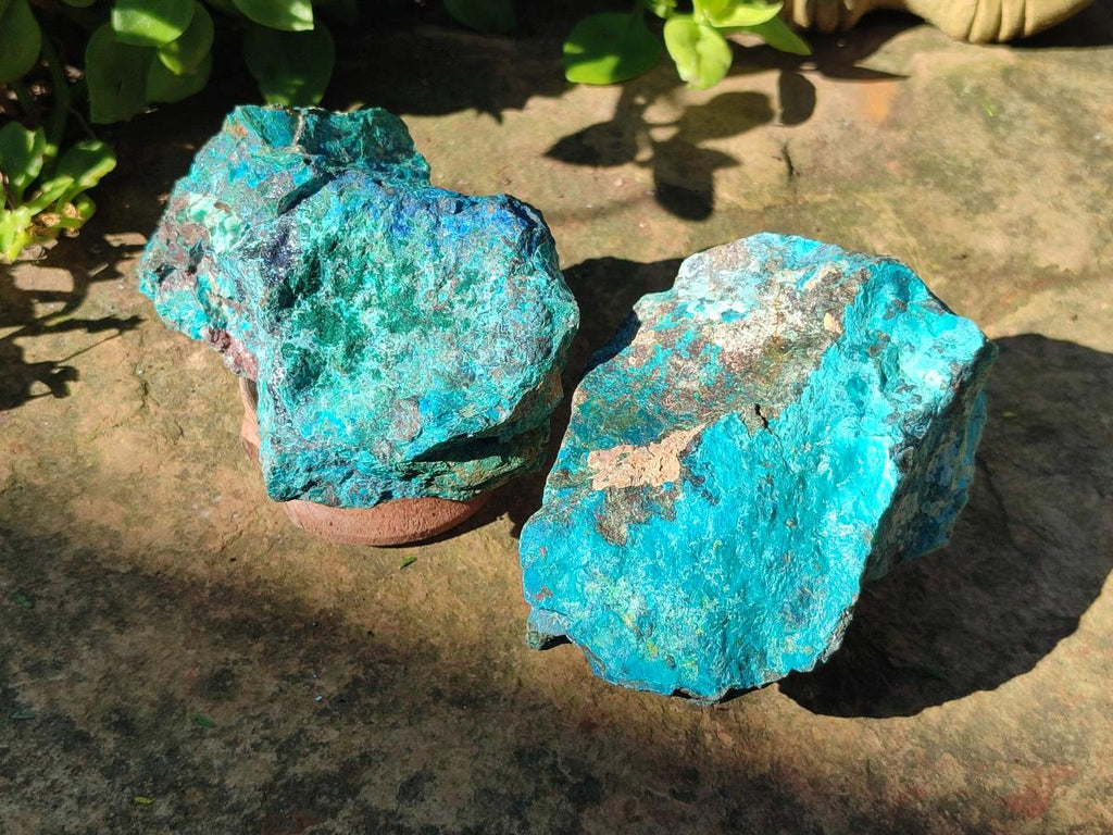 Natural Rough Shattuckite Specimen with Associated Minerals x 6 From Kaokoveld, Namibia