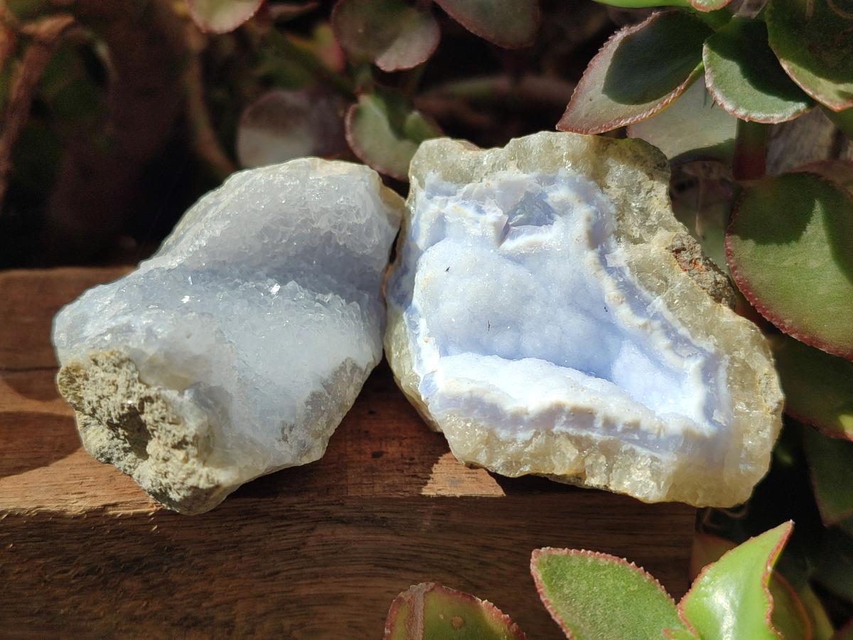 Natural Blue Lace Agate Geodes and Clusters x 24 From Nsanje, Malawi