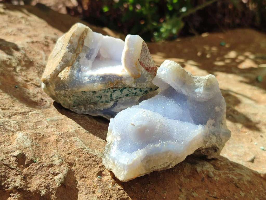 Natural Blue Lace Agate Geodes and Clusters x 24 From Nsanje, Malawi