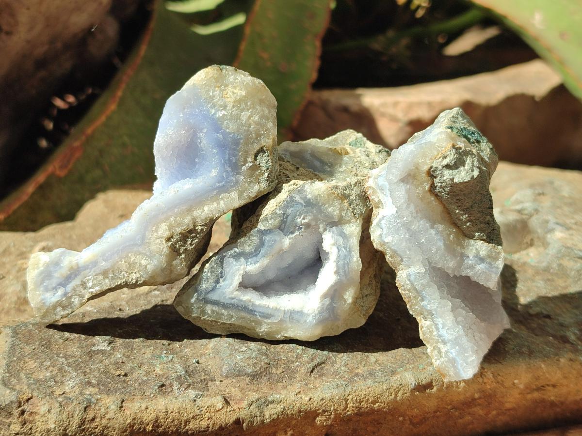 Natural Blue Lace Agate Geodes and Clusters x 24 From Nsanje, Malawi