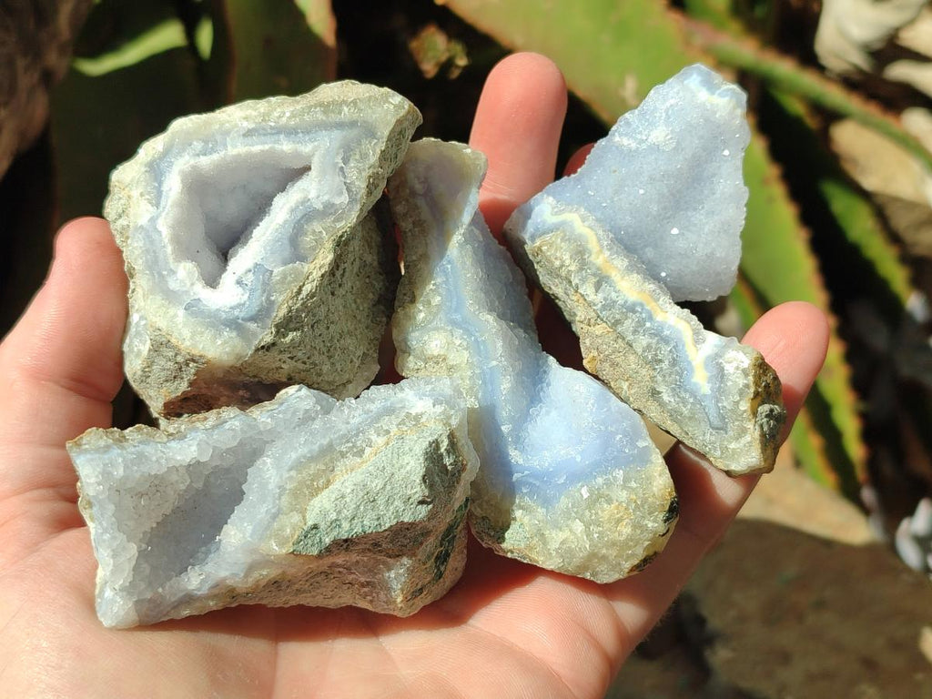 Natural Blue Lace Agate Geodes and Clusters x 24 From Nsanje, Malawi