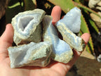 Natural Blue Lace Agate Geodes and Clusters x 24 From Nsanje, Malawi