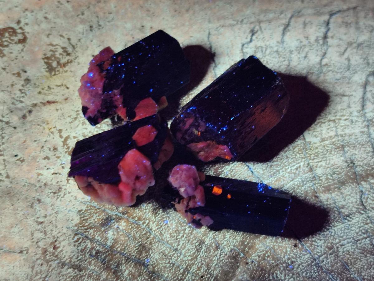 Natural Aegirine and Arfvedsonite Crystals x 70 From Zomba, Malawi