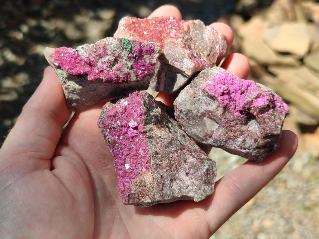Natural Salrose Cobaltion Dolomite Specimens x 12 From Kakanda, Congo