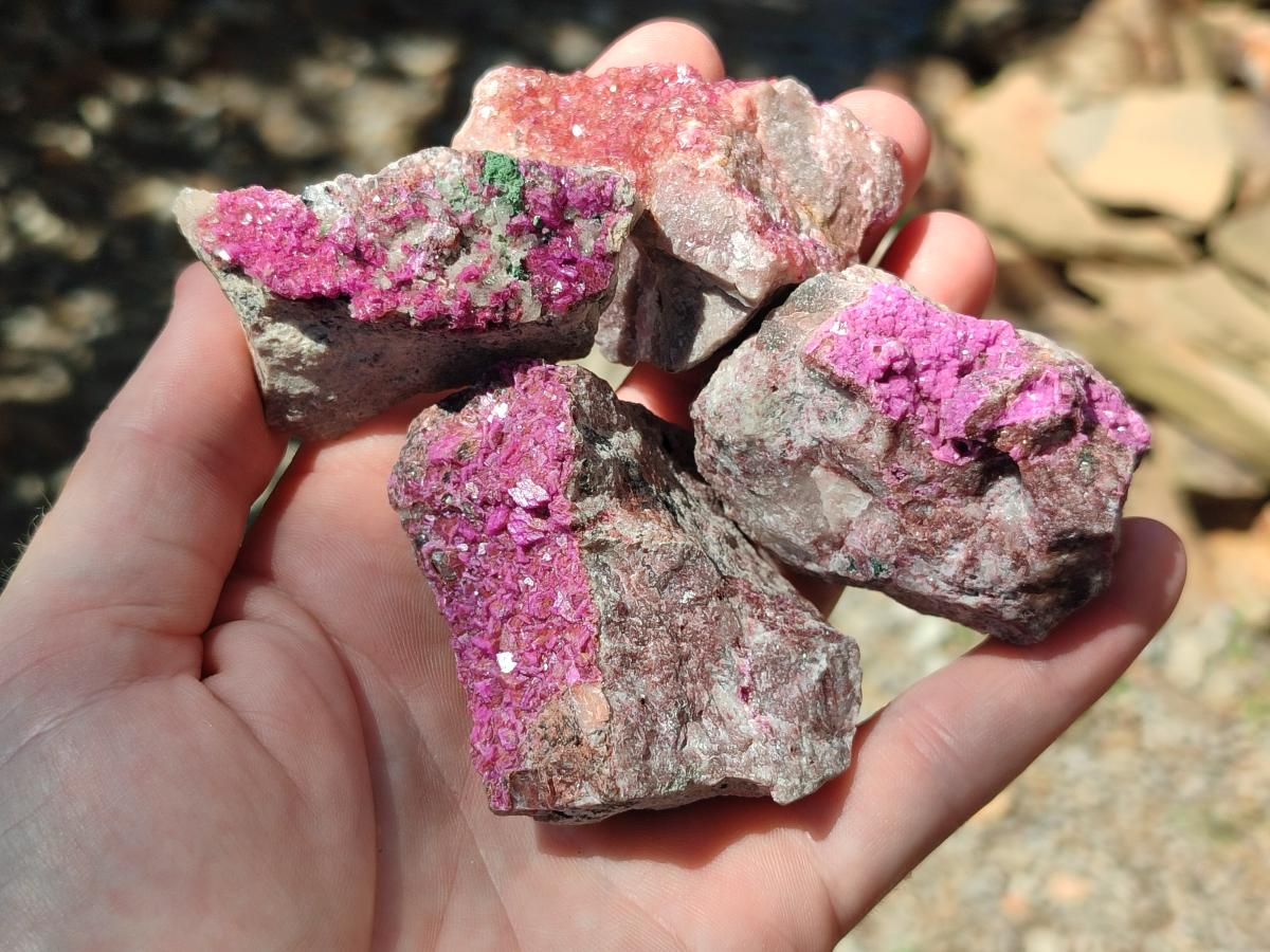 Natural Salrose Cobaltion Dolomite Specimens x 12 From Kakanda, Congo