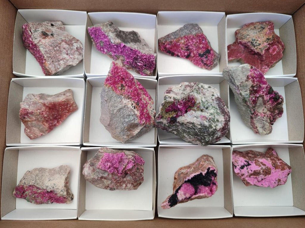 Natural Salrose Cobaltion Dolomite Specimens x 12 From Kakanda, Congo