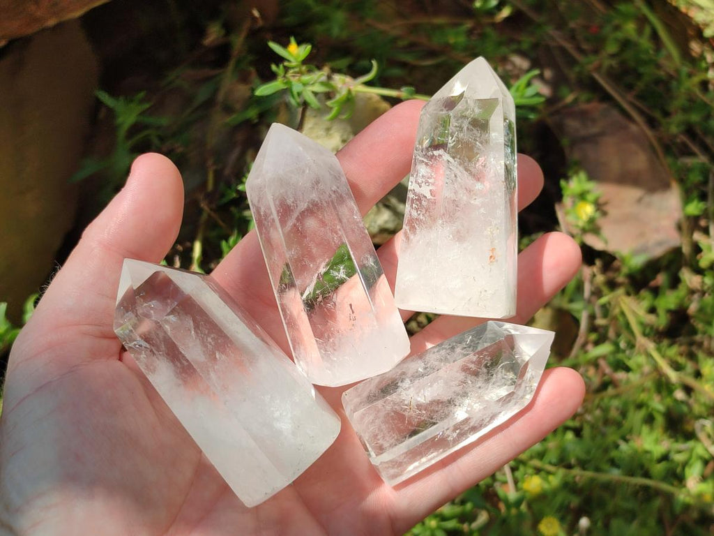 Polished Clear Quartz Crystals x 12 From Madagascar