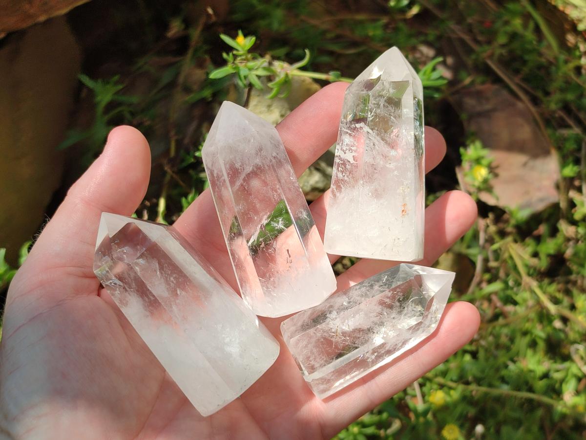 Polished Clear Quartz Crystals x 12 From Madagascar