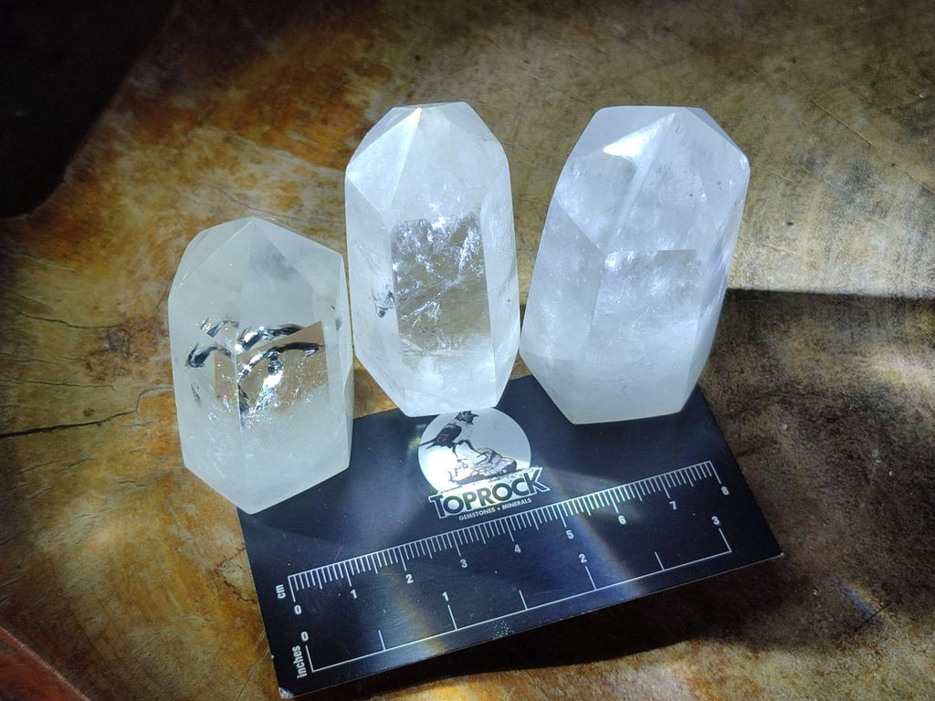 Polished Clear Quartz Crystals x 12 From Madagascar