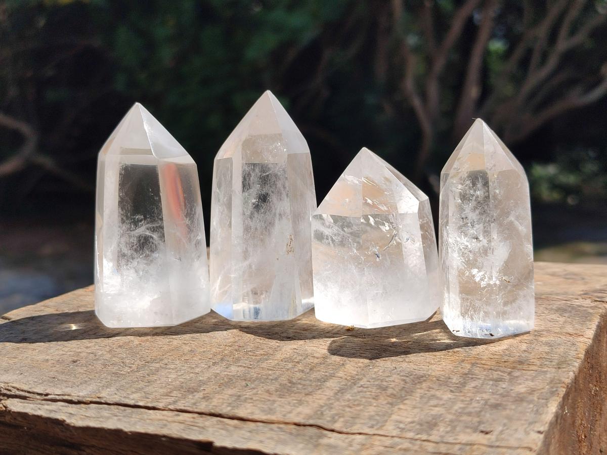Polished Clear Quartz Crystals x 12 From Madagascar